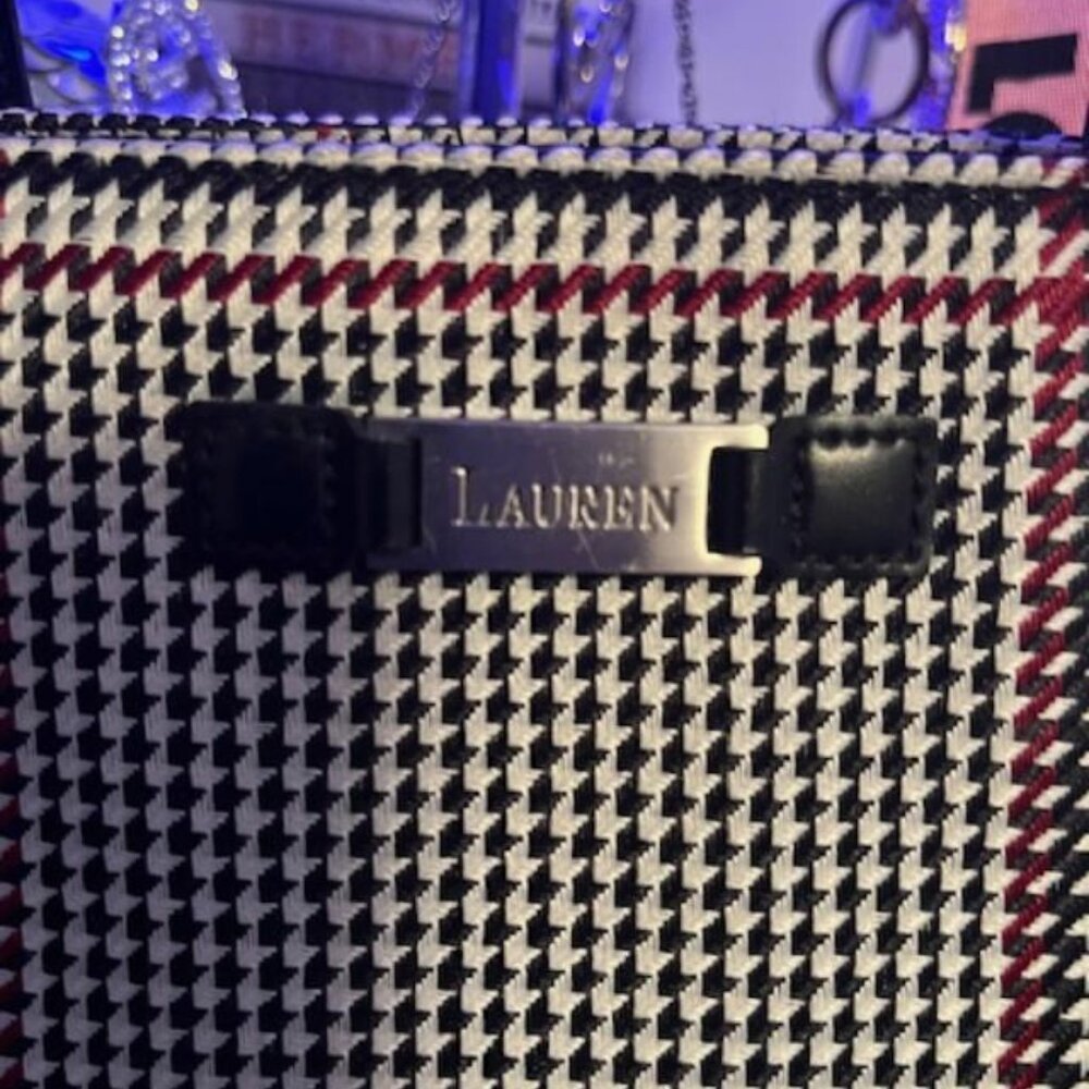 Lauren Ralph Lauren Handbag 10x10 and Coin/Card Holder Wallet Set of 2 EUC - Picture 3 of 10